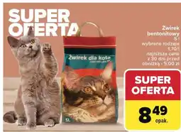 Carrefour Żwirek dla kota betonitowy oferta