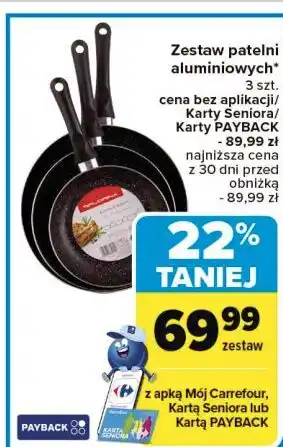 Carrefour Zestaw patelni aluminiowych 20 +24 + 28 cm Florina (Florentyna) oferta