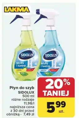 Carrefour Płyn do szyb i luster żółty Sidolux oferta