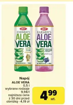 Carrefour Napój aloesowy z jagodą Okf Farmer's Aloe Vera oferta