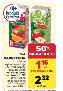 Carrefour Sok jabłkowy Carrefour Classic oferta