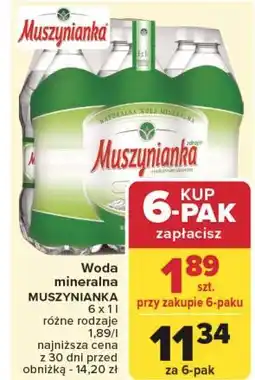 Carrefour Woda niegazowana Muszynianka oferta