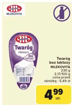 Carrefour Twaróg półtłusty bez laktozy Mlekovita oferta