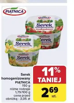 Carrefour Serek homogenizowany truskawkowy Piątnica oferta