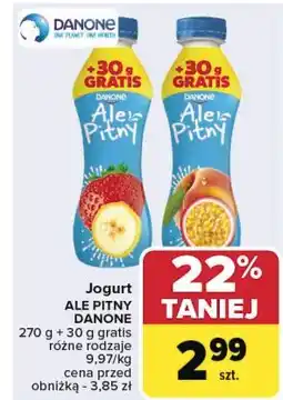 Carrefour Jogurt brzoskwinia-marakuja Danone Ale Pitny oferta