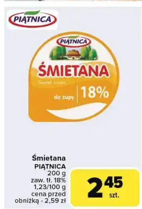 Carrefour Śmietana 18% Piątnica oferta