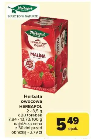 Carrefour Herbata malina Herbapol Herbaciany Ogród oferta