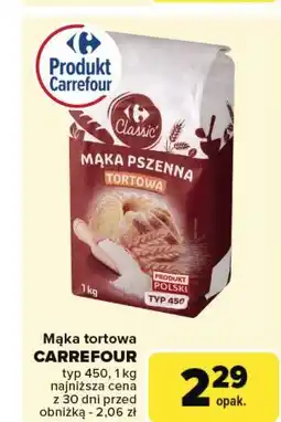 Carrefour Mąka tortowa pszenna typ 450 Carrefour oferta