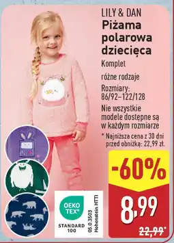 ALDI LILY & DAN Piżama polarowa dziecięca oferta