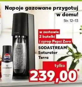 Kaufland Zestaw: urządzenie sst terra czarny + cylinder cqc butelka pepsi max Sodastream oferta