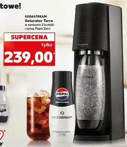 Kaufland Zestaw: urządzenie terra black + 2 x butelki 1 l cylinder syrop pepsi max Sodastream oferta