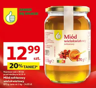 Auchan Miód wielokwiatowy nektarowy Podniesiony Kciuk oferta