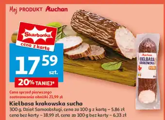 Auchan Kiełbasa krakowska sucha Auchan Różnorodne (Logo Czerwone) oferta