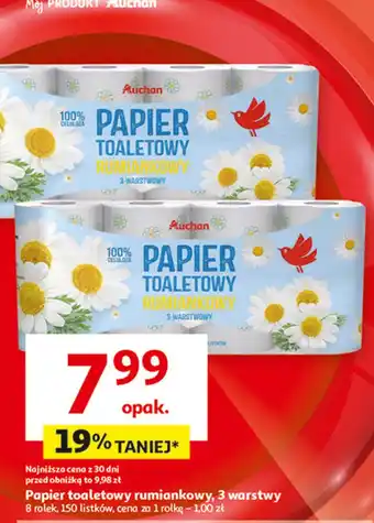 Auchan Papier toaletowy rumiankowy Auchan Różnorodne (Logo Czerwone) oferta