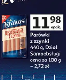 Auchan Parówki mistrzowskie z szynką Krakus Animex oferta