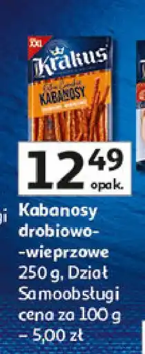 Auchan Kabanosy drobiowo-wieprzowe Krakus Animex oferta