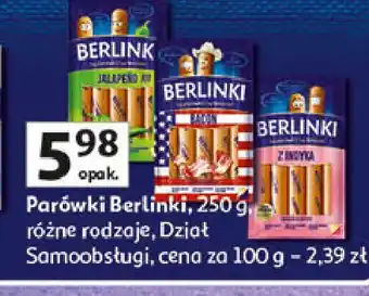 Auchan Parówki bacon Morliny Berlinki oferta