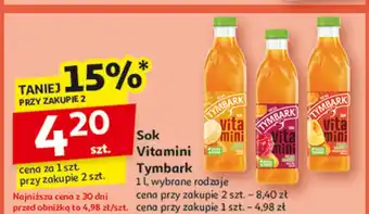 Auchan Sok banan-marchew-jabłko Tymbark Vitamini oferta