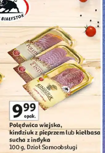 Auchan Kiełbasa sucha z indyka Zmb Białystok oferta