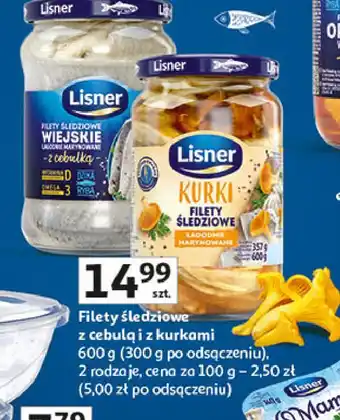 Auchan Filety śledziowe wiejskie z cebulą Lisner oferta