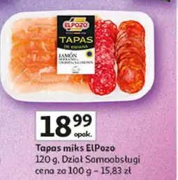 Auchan Zestaw wędlin tapas: szynka serrano + chorizo salchichon Elpozo oferta