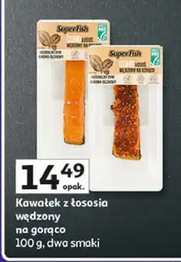 Auchan Łosoś wędzony na gorąco w dymie bukowo-olchowym z pieprzem Superfish oferta