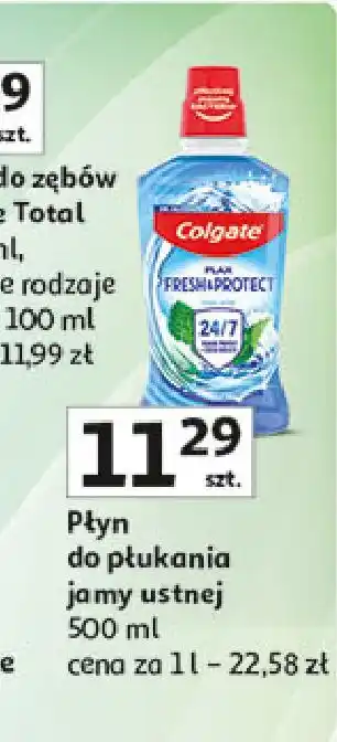 Auchan Płyn do ust fresh & protect Colgate Plax oferta