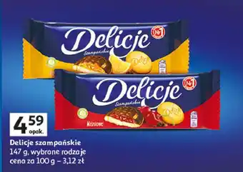 Auchan Ciastka z galaretką wiśniową Delicje Szampańskie oferta