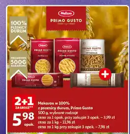 Auchan Makaron pełne ziarno spaghetti Melissa Primo Gusto oferta