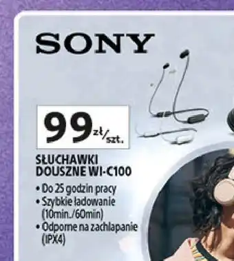 Auchan Słuchawki wi-c100 czarne Sony oferta