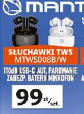 Auchan Słuchawki tws mtws008 czarne Manta oferta