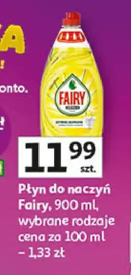 Auchan Płyn do mycia naczyń cytrynowy Fairy Extra+ oferta