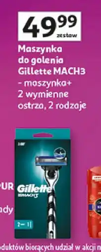 Auchan Maszynka do golenia + 2 wkłady Gillette Mach3 oferta