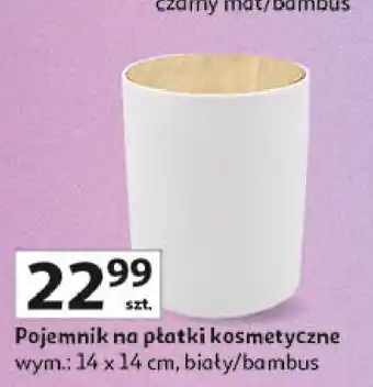 Auchan Pojemnik na płatki kosmetyczne 14 x biały/bambus Actuel oferta