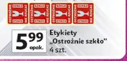 Auchan Etykiety ostrożnie szkło oferta