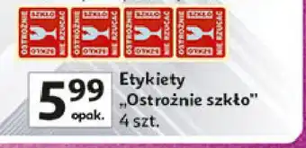 Auchan Etykiety ostrożnie szkło oferta