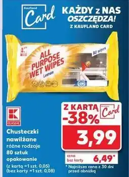 Kaufland Chusteczki nawilżane lemon K-Classic oferta