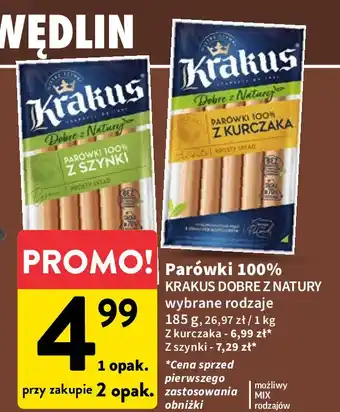 Intermarche Parówki z kurczaka dobre natury Krakus Animex oferta