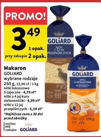 Intermarche Makaron nitka z jaj przepiórczych Goliard oferta