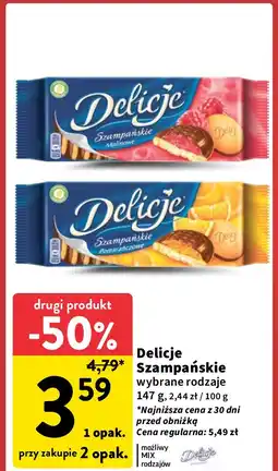 Intermarche Ciastka z galaretką malinową Delicje Szampańskie oferta