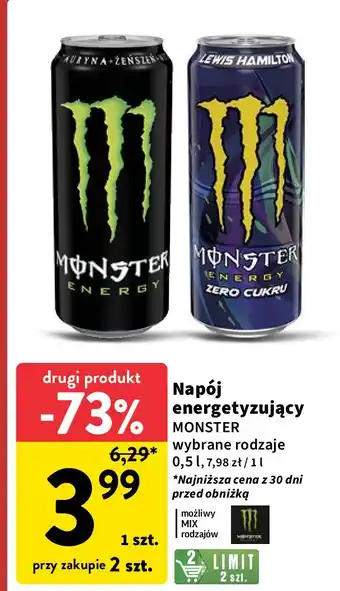 Intermarche Napój energetyczny Monster Energy Lewis Hamilton Zero oferta