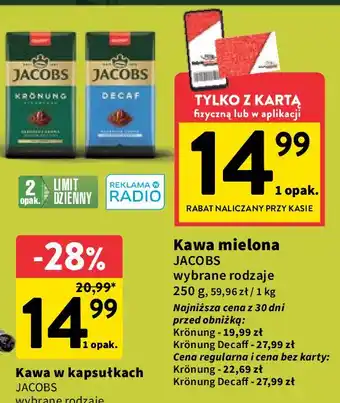 Intermarche Kawa decaf Jacobs Kronung oferta