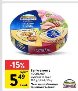 Intermarche Ser kremowy z szynką Hochland oferta