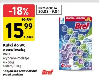 Intermarche Kostka do wc 4 function lavender + pine Bref Power Aktiv oferta