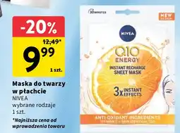 Intermarche Maseczka do twarzy w płachcie Nivea Q10 oferta