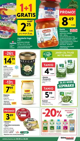 Intermarche Jogurt mango Zott Jogobella Vege oferta