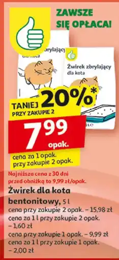 Auchan Żwirek bentonitowy oferta