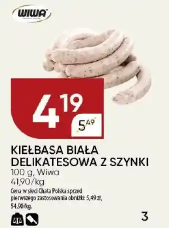 Chata Polska Kiełbasa biała delikatesowa z szynki Wiwa oferta