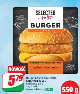 Dino Burger classic filet z kurczaka i cheddar Selected For You oferta