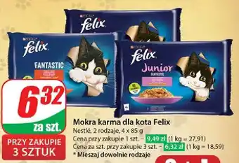 Dino Karma dla kota kurczak + łosoś Purina Felix Junior oferta